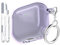 MHYALUDO for AirPods 4th Generation Case Cover 2024, Military-Grade Shockproof, Soft TPU Highly Transparent Anti-Yellowing for AirPods 4 Case with Cleaning Kit & Cute Round Buckle, Clear Purple