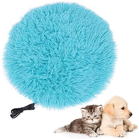 Sonhomay Haustier Heizkissen Katzenbett Kleines Hundebett Plüsch USB Ladeschnittstelle Haustier Elektrische Decke Heizkissen Matte Haustier Beheiztes Warming Pad für kleine Hunde Katzen Welpen 15.