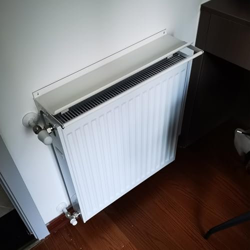 FSPHDX Radiator Shelf 90 100 110 120 130 CM Floating Radiator Shelf White, Home Radiator Covers Top Only for Kindergarten/Dining Room/Courtyard, Heater Storage Rack with Rod(40cmx14cm)