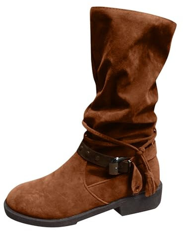 BGFIPAJG Idee Regali Natale Amiche Numero 35 Donna Stivali Lunga Senza Tacco Con Cerniera Stivaletti Tacco Basso Donna Stivali Texani Donna Bassi Stivaletto Bambina 33 Stivaletti Donna Tacco Grosso