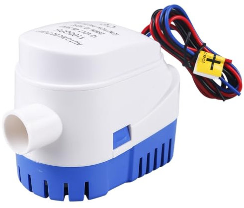 Bomba de sentina automática de 12 V 1100 GPH/70LPM, bomba de achique automática para botes, pequeña bomba de agua eléctrica con interruptor flotante, bomba de sentina sumergible para barcos, estanques