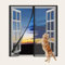 WENT Fliegengitter Fenster ohne Bohren 60x120 cm, Robustes Polyester Netz, Schnell montiert & wiederverwendbar, Insektenschutz Fenster Mückenschutz mit automatischem Verschluss, Schwarz