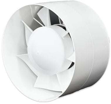 H&C VENT Ø 125mm Rohrventilator/Bad Ventilator │ Leise Badlüfter IPX4 16W 150m³/h 36dB │ Abluftventilator Für Badezimmer Küche Garage Gewächshaus Growzelt WC Fan Lüfter Absaugung Fenster Wand Decke