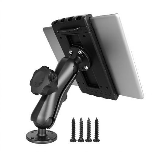 VINmounts Aluminum Heavy-Duty Truck Tablet Mount for Truck, Drill Base Tablet Holder for 7.5''-10.2'' Tablets & iPad,(Dashboard/Boat/Commercial Use) with Quick-Release Lock.