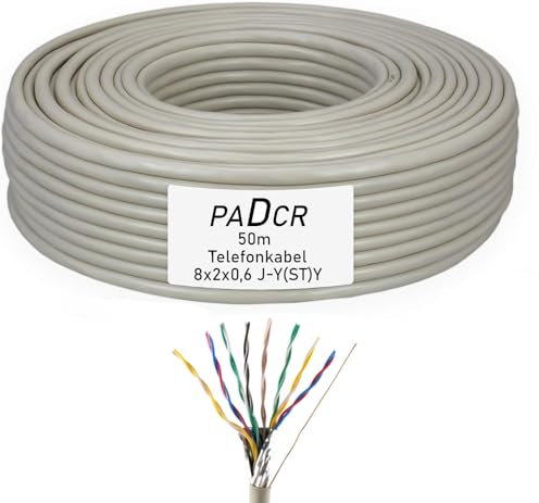 PADCR JYSTY - Cavo telefonico, 8 x 2 x 0,6, 50 m