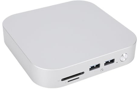 Mac Mini M4 M4 Pro Dock, Aluminum Hub & Stand for MacMini M4 and M4 Pro 2024,10Gbps USB-A*3, SD/TF*2, M.2 SSD*2; 40Gbps Bandwidth and Dual PCIe 4.0 M.2 Slots (Black)