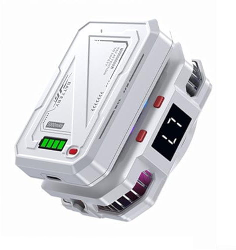 Raffreddamento magnetico per telefono cellulare, ventola di raffreddamento con batteria ricaricabile, display di potenza di raffreddamento veloce (3000 mAh)