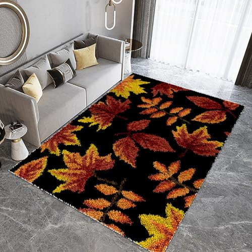 Knüpfteppich Zum Selber Knüpfen-Sets Groß, Latch Hook Rug, Vorgedrucktes Muster Leinwand Teppich Stickerei Handwerk Für Erwachsene Handarbeiten diy Teppich Handarbeit Selbst Knüpfen Set 140 x 160 cm