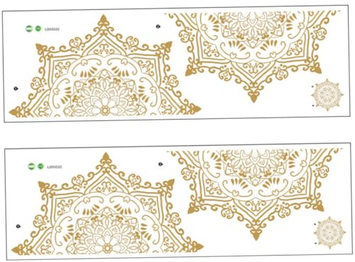 IWOWHERO Selbstklebende Mandala Wandtattoos aus Goldfarbenem Pvc 2 Stück zum Einfachen Anbringen Dekorative Wandaufkleber für Wohnzimmer und Alte Fliesen