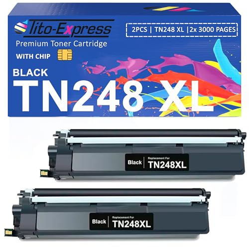 TN248XL TN248 TN-248 XL Schwarz Kompatibel für Toner Brother MFC-L3760CDW MFC-L3740CDW MFC-L3740CDWE MFC-L8390CDW HL-L3240CDW HL-L3220CW DCP-L3560CDW DCP-L3555CDW Schwarz 2-Pack
