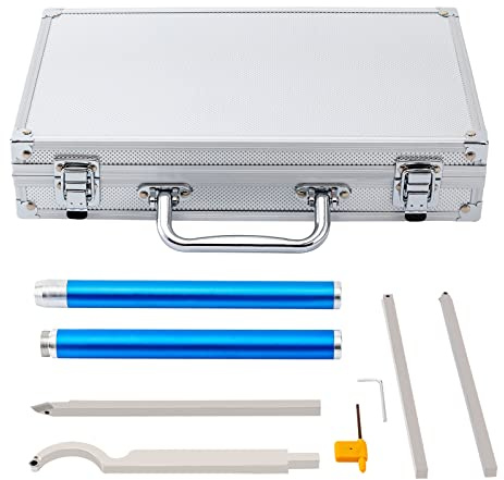 Deinungen Carbide Tip Wood Lathe Turning Tool Set, Interchangeable Aluminum Alloy Handle with 4pcs Rotatable Carbide Inserts for Woodturning Roughing/Finishing/Hollowing