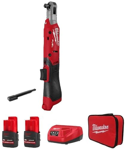 Milwaukee M12FIR12G2-252B 12v Cordless Brushless 1/2 Impact Ratchet Kit - 2 x 2.5ah Battery, Charger & Bag