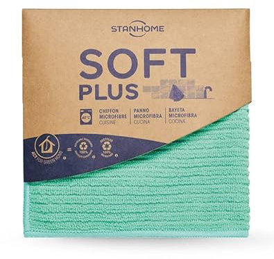 STANHOME Tissu doux (11355) vert en tissu vert de cuisine, tissu doux vert, chiffon doux, chiffon de surface lavable cuisine, chiffon de cuisine, chiffon de cuisine