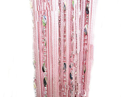 Yiyida 1 Panel String Beaded Fadenvorhang Fadengardine T¨¹rvorhang 300 x 300 cm, f¨¹r Raumteilen und Deko (Pink)