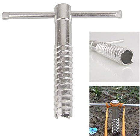 HYFAN Zeltplanenpfähle, leichte Aluminium-Legierung, Spiralpfähle (Silber)