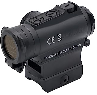 Holosun HS515G-M Micro Rotpunktvisier Militär, wechselbares 2MOA Punkt, 65MOA Kreis Absehen, Picatinny/Weaver QD-Montage, Killflash, für Jagd, Sportschießen, Softair, Tactic… - 70129151