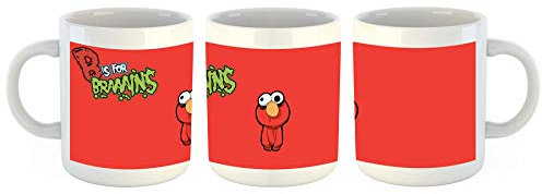 Unified Distribution Sesam Straße Elmo Zombie - Tasse mit Motiv Bedruckt, 300ml C-Henkel. Tolles Geschenk für Büro, Küche, Geburtstag, Ihre Neue Lieblingstasse zum Frühstück