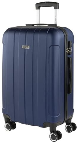 ITACA - Valise Moyenne, Valises Rigides, Valise Rigide, Valise Semaine pour Tout Voyage, Valise Soute de Luxe, Bleu Marine