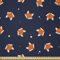 ABAKUHAUS Fuchs Stoff als Meterware, Kleine orange Wald Säugetier, Microfaser Stoff für Dekoratives Basteln, 1M (230x100cm), Marineblau Orange