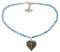 Alpenflüstern Perlen-Trachtenkette Trachtenherz - nostalgischer Damen-Trachtenschmuck mit Strass-Herz Bicolor-Farben, Filigrane Dirndlkette hell-blau DHK184