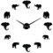 Fdit Einzigartige tierform wanduhr Mode DIY acryl Spiegel Elefanten hängen Uhr für zuhause Schlafzimmer Wohnzimmer MEHRWEG VERPAKUNG