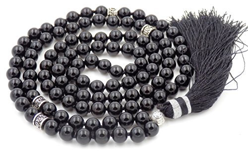 Fukugems Tibetische Mala 108 Perlen Halskette für Damen Herren Mala Stein Armband Buddhistische Meditation Halskette, 38 inch, Gemstone Lack, Quarz