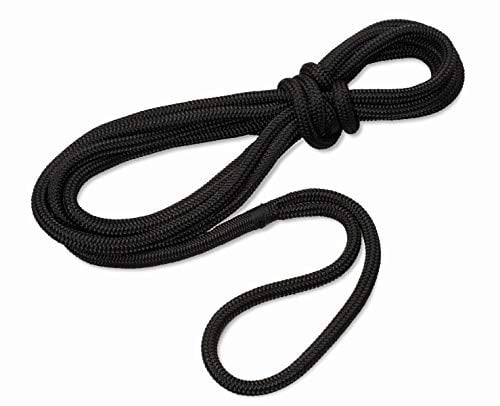 Seilflechter - Festmacher 16mm Ø, 8m Länge, 40 cm Auge gespleißt & getakelt, Taifun Festmacherleine fürs Boot in Schwarz, 4400 daN
