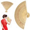 plastific - Wooden Bamboo Hand-Held Fans for Weddings Hand Folding Held Fan Wood Folding Hand Fan, Ornament Chinese Fan for Wedding Hand Fans for Weddings Decor Home Birthdays Gifts - DIY Decoration