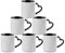 MR.R Tazza in ceramica bianca, adatta alla lavastoviglie, per sublimazione, modello classico, con interno di colore nero e manico a cuore, da 325,31 ml, set di 6 pezzi per scatola