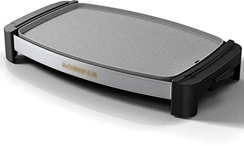 barbecue portatile Grill elettrico □ BBQ da tavolo 21.3 x 12,6 pollici in lega flat in lega di griglia 1700 watt con 5 ingranaggi Controllo della temperatura e vassoio di gocciolamento ad olio Perfett