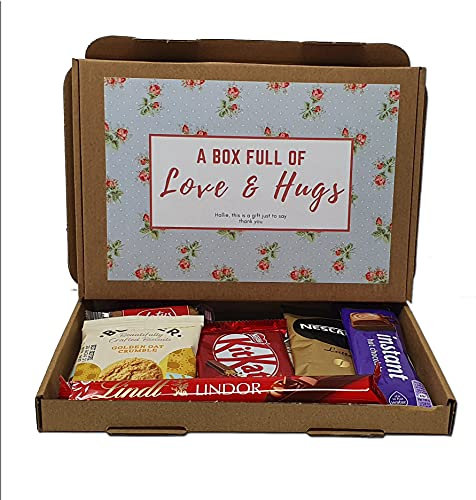 Treasured Forever TEA - Hug in a box, Letterbox gift, Cheer up, Pick me up, Afternoon tea, hamper gift, gift for friend, thinking of you, thank you gift (Blue Floral - Mixed Hot Drink)