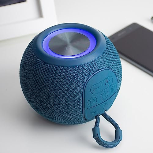 RED5 Wireless Orb Speaker in Teal - RGB LED Colour Changing Micro Party Speaker Bluetooth FM Radio USB Micro SD Aux