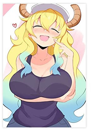 FISH DRAGATE Anime-Poster Miss Kobayashi's Dragon Maid, 1 Leinwand-Poster, Schlafzimmer-Dekor, Sportlandschaft, Büro, Raumdekoration, Geschenk, ungerahmt, 40 x 60 cm