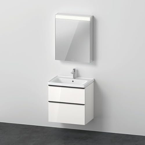 Duravit D-Neo Möbel-Set, Möbelwaschtisch mit Waschtischunterschrank wandhängend und LED-Spiegelschrank (Anschlag Links), 650x2000mm, DE0115L2222, Farbe: Ausführung