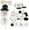 YONGQING 120 natürliche Holzperlen für 30 Sets Schneemänner, 20mm Schneemann-Gesicht Holzperlen-Set für DIY-Basteleien, Weihnachten, Halloween, Winter-Dekorationen (mit 10m Schnur)