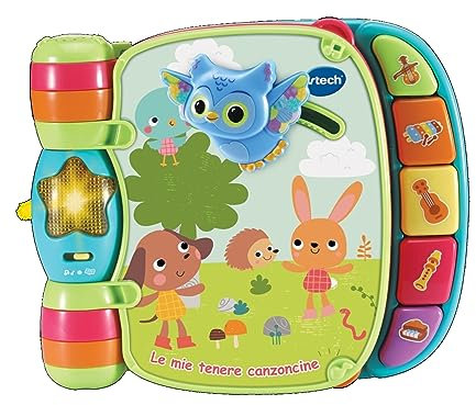 VTech Il Mio Primo Libro Interattivo - Le Mie Tenere Canzoncine, Libro Interattivo per Neonati con Animali in Rilievo, 6 Canzoncine per Bambini, Lingua Italiana, Batterie Incluse, 6-36 Mesi