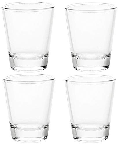 BCnmviku 1.5 oz Shot Glasses,Shot Glass with Heavy Base,Clear Shot Glasses Set for Cocktail,Whisky,Tequila,Vodka,Spirits,Liquor,Espresso(4)
