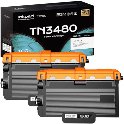 iNKPAD für TN3480 TN-3430 TN-3480 Toner Ersatz für Brother Schwarz Toner Arbeit für Brother HL-L5100DN MFC-L5750DW MFC-L5700DN HL-L5100DNT HL-L5100DNTT HL-L5000DN HL-L5200DW DCP-L5500DN 2 Druckers
