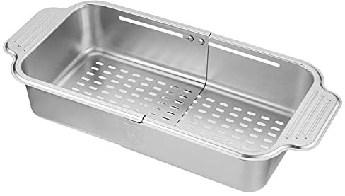 Secador de platos de acero inoxidable, gran capacidad, escurridor, fregadero de cocina, cesta de almacenamiento expandible