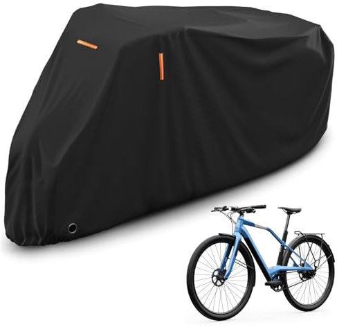 AKEfit Bike Cover, Waterproof Outdoor Bicycle Cover Rain UV Snow Proof with Anti-theft Lock Hole Outside Bike Storage Covers for Mountain Road Electric City Bike-L for 1 Bike