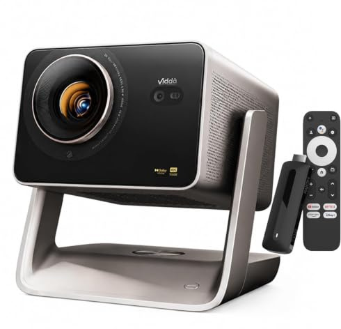 Vidda C5 Ultra 4K Laser Proiettorie WiFi Bluetooth HDMI Home Projector | MCL.3A Tri-Color Laser 4400 CVIA Lm 6000:1 0.9-1.5:1 56W Hi-Res Speaker | Android Chinese OS with KD3 Google TV Stick