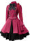 MNSWR Doki Doki Literatur Club Cosplay Kostüm langes Prinzessinnenkleid Zofe Kostüm Cosplay Lolita (Red, XS)