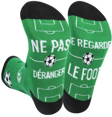 DPKOW Chaussettes Homme, Chaussettes Football Coton Humour, Idee Cadeau Homme Original Utile, Homme Cadeaux d'anniversaire Noël fête des pères, Ne Pas déranger Regarde Le Foot Chaussettes À La Maison