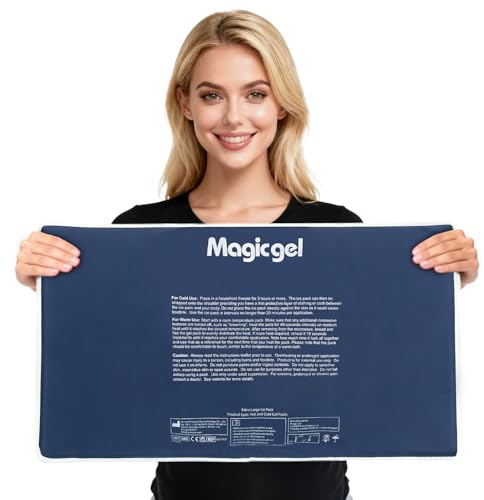 Magic Gel Großes Kühlpads Gel Kühlkissen Ice Pack - 60x38cm Kühlpacks Kühlkissen Gel - Kühlakku Groß Kühlgelkissen - Wiederverwendbares Kühlpad - Grau