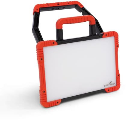 Steinbock LED-Akku-Arbeitsleuchte PROwork | 40 W | 5.500 lm | 18-V-Akkus | HxBxT 34 x 39 x 14 cm | in zwei Stufen dimmbar | Standfuß | integrierte Akkuhalterung | einklappbar | kompakt & langlebig