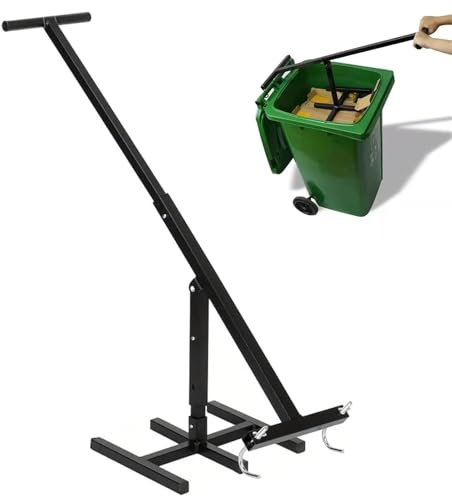 VBVARV Manual Trash Squasher, Touchless Plate Compactor, Iron Compacting Trash Can for 120-660L Wheelie Bins, Crushing Recycling Tool for Kitchen Garden Restaurant Office