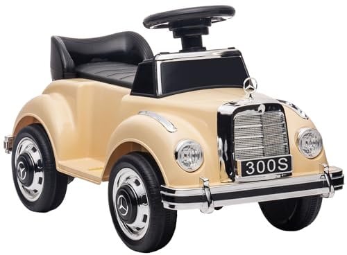 AIYAPLAY Rutschauto, Kinderfahrzeug, Rutscherfahrzeug mit Stauraum, Kinderauto mit Kippschutz Rutscher für 18-48 Monaten Kinder, Beige, 77,5 x 41,5 x 45 cm