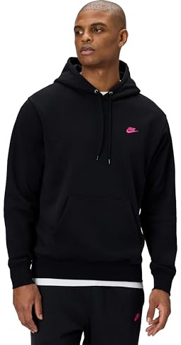 NIKE Felpa da Uomo con Cappuccio Club Fleece Nero