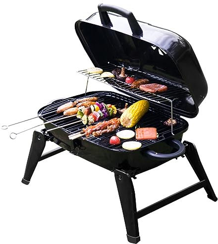 Grils portables Gril de pique-nique empilé Gril au propane debout avec couvercle de gril étanche pour la cuisine en plein air Camping Plage Voyager Pique-nique Arrière-cour Barbecue de camping