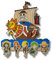 Porte-clés mural One Piece en bois | Design Chibi Sunny Go avec Luffy, Zoro, Nami et plus | Cadeau Otaku Handmade par Sozo Personalizados